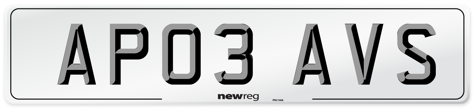 AP03 AVS Number Plate from New Reg